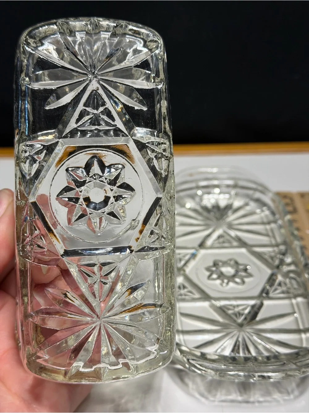 Vintage Clear Glass Butter Dish